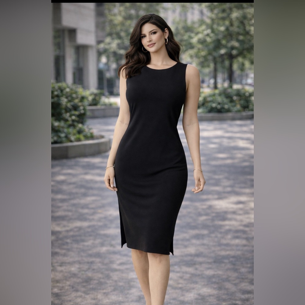 Anthropologie Clara Sun Woo Dress Black XS Extra Small Stretch Sleeveless